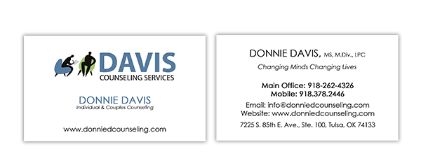 Donnie Davis counseling business card
