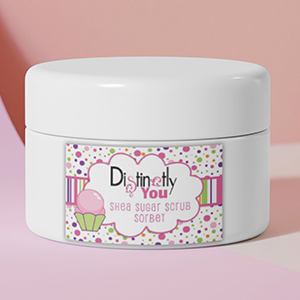 Distinctly you shea sugar scrub mockup<br />
