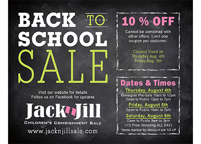 Jack N Jill sale postcard<br />
