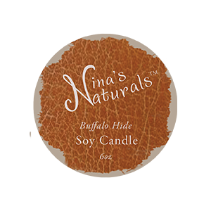 Ninas Naturals buffalo hide candle label