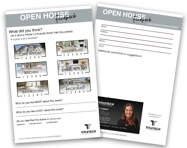 Property Feedback form front and back