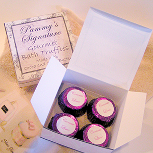 custom box of bath truffles